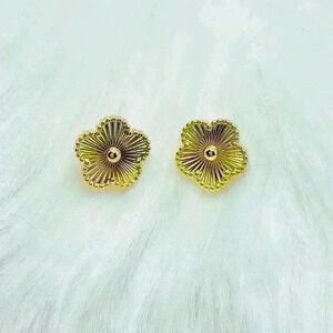Golden Flower Stud Earrings